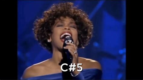 whitney houston highest note.